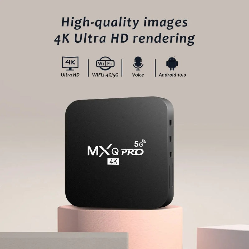 tv box MXQ-PRO 5G 4k hd android 10.0 caixa de tv inteligente 2.4/5g duplo-wifi 3d vídeo media player home theater tv set-top box